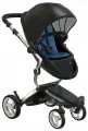 Коляска 2в1 Mima Xari Black на серебристом шасси с матрасиками Denim Blue