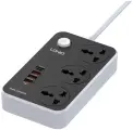 Сетевой фильтр 2.0м Ldnio SC3412, 3 USB QC3.0, 1USB-C, 3 розетки