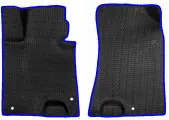 ЕВА коврики для Kia Optima 4 (2015-2020) / Киа Оптима 4 / Черные соты / Синий кант / Комплект 2 шт.