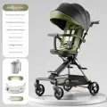 Детская коляска, может сидеть и лежать, легкая складная коляска