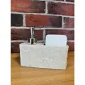 Кухонный диспенсер Kitchen для моющего средства , дозатор для мыла с губкой, Камень бежевый