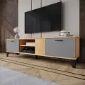 Тумба под телевизор Micon ТВМ-5, напольная, ЛДСП, дуб крафт золотой/ графит 170,2 см x 38,3 см x 45,7 см