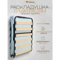 Раскладушка Либра, с матрасом, черный матовый каркас, 190x70x39 см