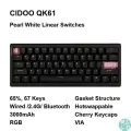 Беспроводная механическая клавиатура Cidoo QK61 V2 Black, 60%, Bluetooth 5.0, 2.4Ghz, USB Type-C, Английская раскладка