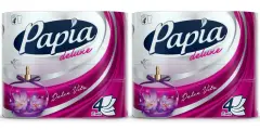 Papia Туалетная бумага Deluxe белая с ароматом Dolce Vita и рисунком четырёхслойная, 4 шт, 2уп