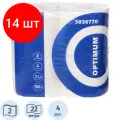 Комплект 14 упаковок, Бумага туалетная Focus Optimum 2сл бел 100%цел втул22м 180л 4рул/уп 5036770