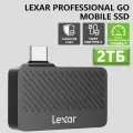 Твердотельный накопитель Lexar Professional Go 2 ТБ защищен от пыли и воды. USB 3.2 Gen 2 ，R/W 1050/1000