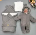 Конверт для новорожденного на выписку в коляску в роддом бараш Серый