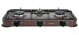 Газовая плита аксинья КС-107 (конфорок - 3 шт, эмалированная сталь, поворотный механизм переключатели) коричневый