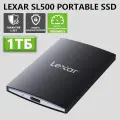 Lexar SL500 1 ТБ пыле- и водонепроницаемый портативный SSD 2000 МБ/с с шифрованием (USB 3.2 Gen2x2)