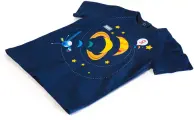 Футболка детская Солнечная система 3-4 синяя (рост 106см)