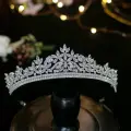 Кубический цирконий серебряного цвета и золото, свадебная корона, диадема с цирконием, диадемы принцессы, головной убор для дня рождения, свадебные аксессуары для волос, Диадемы, Белый, Платиновое покрытие, Серебряный, Женский