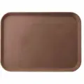 Поднос прямоугольный ; пластик, прорезиненный; высота=25, длина=510, ширина=380 мм; коричневый, серый