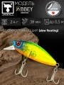 Воблер минноу на щуку/на головля/на судака/на окуня/на форель JACKALL Abbey Minnow 38SF цв. lime squash