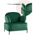 Кресло Кэнди велюр зелёный
