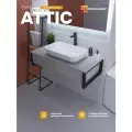 Подвесная тумба под раковину в ванную 100х48 см ATTIC, цвет Бетон светлый, MODULEASY Ц0000037791
