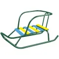 Санки Nika Ветерок 5+, зеленые, укороченная база, поперечная рейка, съемная спинка (В5+|З)