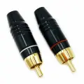 Разъем RCA штекер металл позолоченный красный и белый (Nakamichi 51мм) (2 штуки)