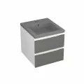 Тумба с раковиной Bau Stil Loft grey brushed, раковина кварцевая BAU Stil 40, серый металлик