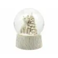 Светящийся снежный шар снегопад В лесу: лиса, полистоун, стекло, 12 см, на батарейках, Koopman International ALX618330-3