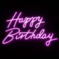 Световая надпись на подложке Happy Birthday, 35*57 см. Розовый, 1 шт.