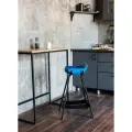 Барный стул для кухни и дома деревянный синий капри и черный