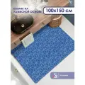 Коврик для ванной SHAHINTEX PP 100х150 002 синий 56, антискользящий, коврик прикроватный