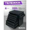 Инструментальная тележка на колесах передвижная Вертикаль, черная