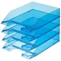 Лоток для бумаг ATTACHE, тонированный синий 4шт/уп ЛТ868АЕ