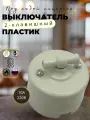 Выключатель поворотный 2-кл. (Пластик, Слоновая кость), Bironi