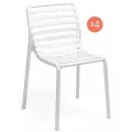 Комплект из 4-х садовых обеденных стульев NARDI Doga Bistrot, усиленный пластик, цвет белый