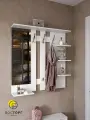 Вешалка настенная с зеркалом и полками