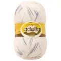 Пряжа ADELIA JAKE 75% шерсть, 25% нейлон 100 г 400 м №01 белый/серый