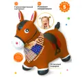 Прыгун Коричневая лошадка Звездочка, детская надувная развивающая игрушка-тренажер (в комплекте с платком-банданой)