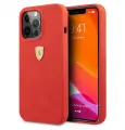 Чехол Ferrari Liquid Silicone with metal logo Hard для iPhone 13 Pro Max, красный