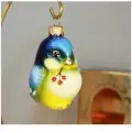 Птичка Синичка стеклянная елочная игрушка Ариель