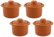 Набор горшочков-сотейников Ломоносовская Керамика Глинка, терракотовая, 0,6 л, 4 шт