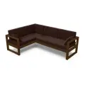 Диван угловой левый DEmoku Экокожа Д-4 ЭШ-Т (цвет экокожи: шоколад, цвет дерева: темный дуб)