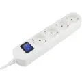 Удлинитель Power Cube 1,5 м, 4р с/з, с выкл.16А бел. (PC-5B-1,5M)
