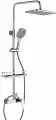 Душевая стойка Rossinka RS27 RS27-45 с тропическим душем, со смесителем, латунная, без излива, хром, рычаг сбоку с лейкой