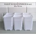 White Garden Белые высокие горшки для суккулентов и кактусов 10х14 см. Набор из 6 штук