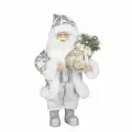 Фигурка декоративная Дед Мороз, пластик, серебристая, 30см