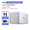 Yottamaster 4-слотовый RAID-корпус с 4 отсеками 2,5/3,5 дюйма USB3.0 к SATA3.0 RAID-корпус для внешнего жесткого диска Поддержка 4X16 ТБ и UASP, 4Bay Type B RAID