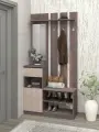 Есэндвич Депо 3 Прихожая 100х200х35 см (Анкор тёмный/Анкор светлый), с зеркалом, с полками и ящиком