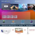 Проектор Everycom E700 с регулируемой яркостью, 2560x1440Р, 4K, Android 11, 3/16 ГБ, And Bracket Screen