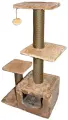 Когтеточка домик PetSmile 3-х уровневый с дополнительным столбом. Бежевый.110х58х35.