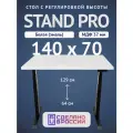 Стол двухмоторный с регулируемой высотой Upstol Stand PRO подстолье черное и столешница МДФ Белая 140х70