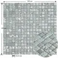 Зеркальная плитка мозаика Surface 300х300 мм (уп. 10 шт) /на самоклеющейся основе /с элементом 15х15 мм Серебро + / толщина 4 мм