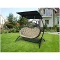 Подвесное кресло KALYMERA ЭЛЕГИЯ, с тентом, двухместное, плетеный ротанг, до 200кг