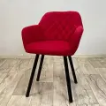 Стул для клиента на ножках, красный велюр